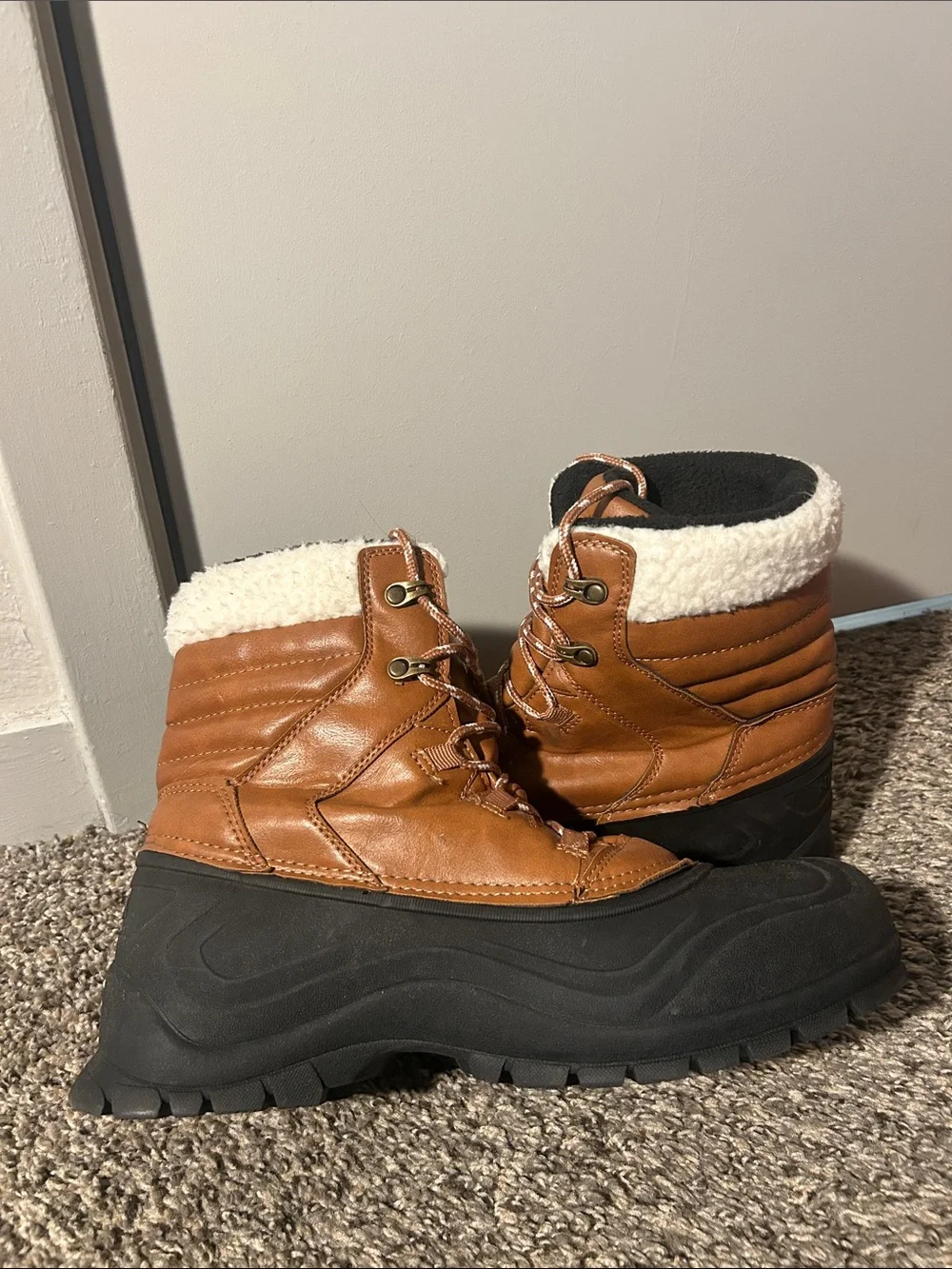 Nautica Leather Lace-Up Winter snow Boots